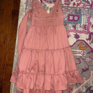 Online lace layered dress - Salmon.